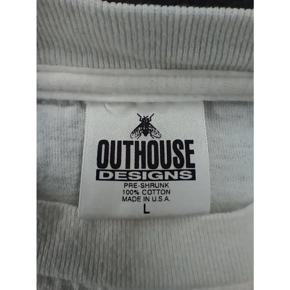 VTG 90s New Orleans Adult Large T-shirt Single Stitch White Outhouse Designs USA - Picture 5 of 5